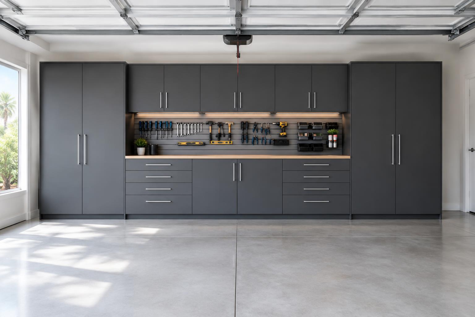 Custom Garage Storage & Workbenches design illustration