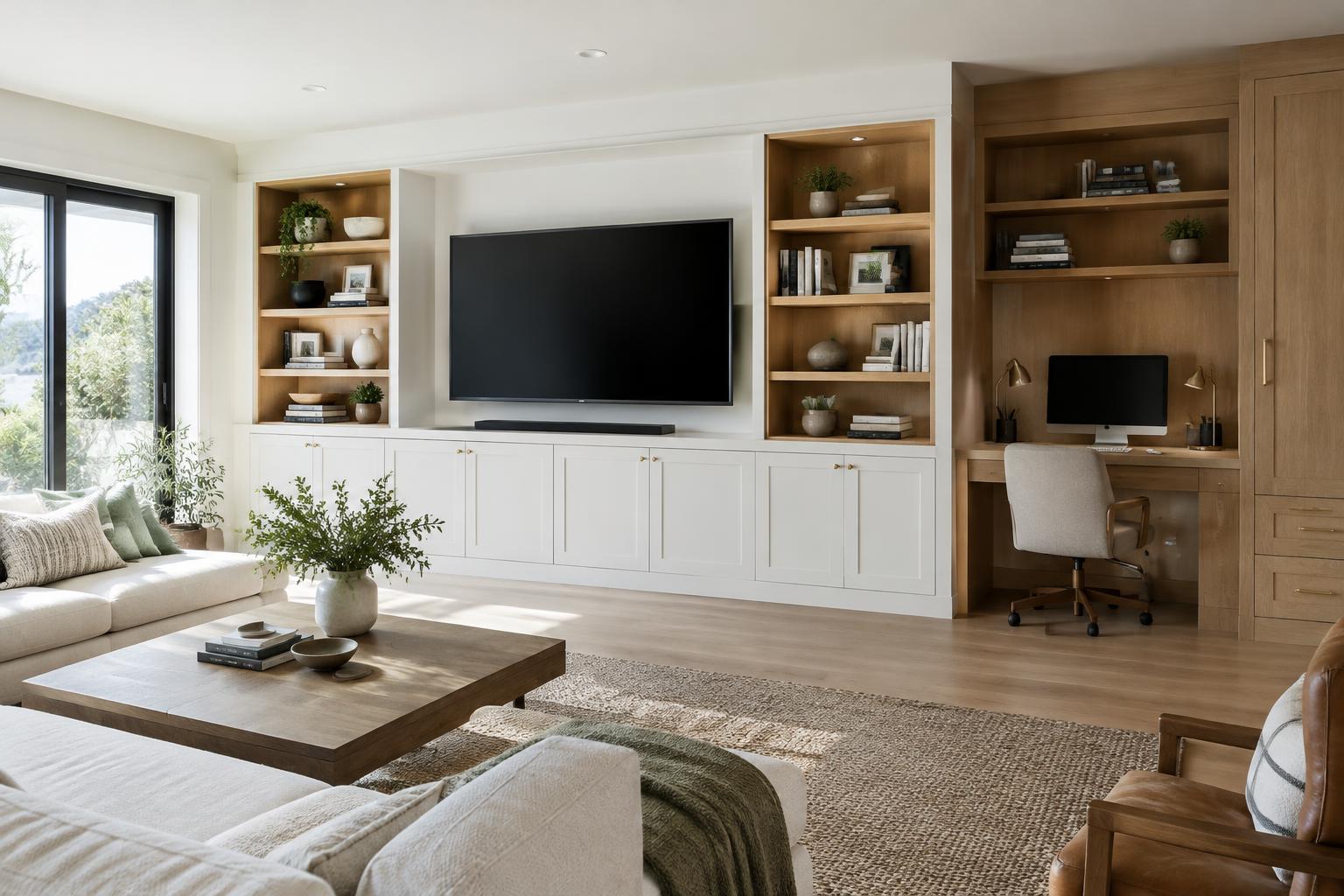 Media Walls, Desks & Built-In Storage design illustration